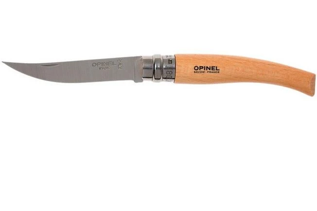 Opinel Pocket Knife No. 8 Slim Line, Stainless Steel, Beech 3 Opinel Pocket Knife No. 8 Slim Line, Stainless Steel, Beech