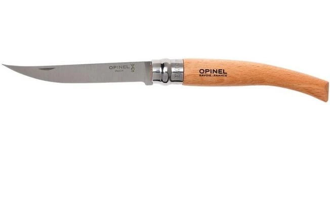 Opinel Pocket Knife No. 10 Slim Line, Stainless Steel, Beech 3 Opinel Pocket Knife No. 10 Slim Line, Stainless Steel, Beech