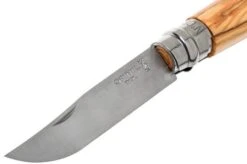 Opinel Pocket Knife No. 8 Luxury Range With Leather Sheath, Olive Wood -Knives and Tools OP001004 03 opinel v201903