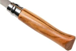Opinel Pocket Knife No. 8 Luxury Range With Leather Sheath, Olive Wood -Knives and Tools OP001004 05 opinel v201903