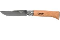 Opinel Pocket Knife No. 8 Classic, Stainless Steel, Leather Sheath, Beech