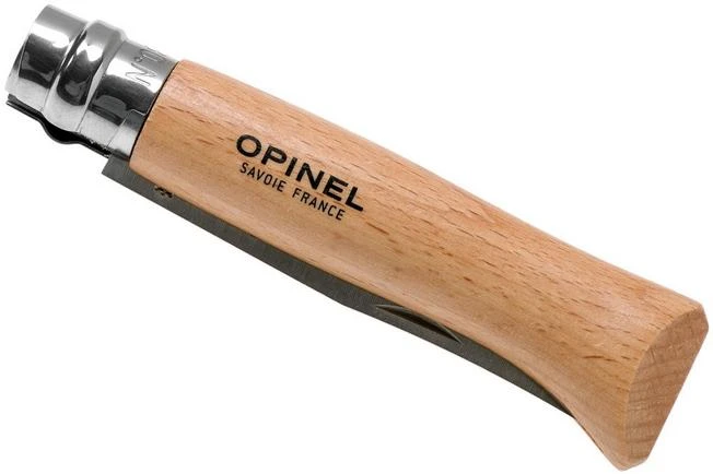 Opinel Pocket Knife No. 8 Classic, Stainless Steel, Leather Sheath, Beech 6 Opinel Pocket Knife No. 8 Classic, Stainless Steel, Leather Sheath, Beech - Image 4