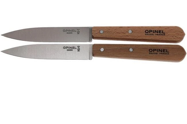 Opinel Paring Knives, Set Of 2 N°122 Natural, Stainless 3 Opinel Paring Knives, Set Of 2 N°122 Natural, Stainless