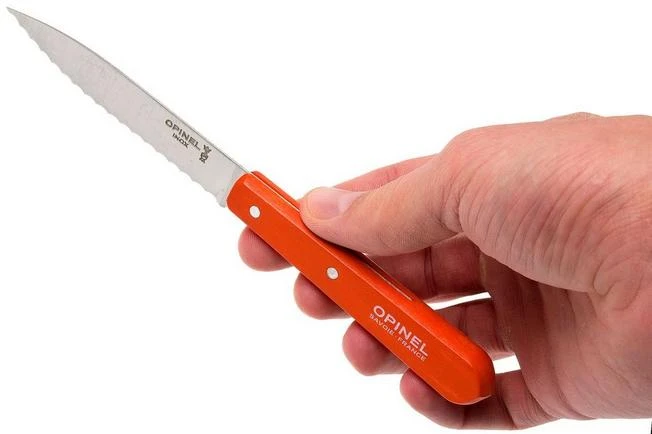 Opinel Serrated Peeling Knife N°113, Orange 8 Opinel Serrated Peeling Knife N°113, Orange - Image 6