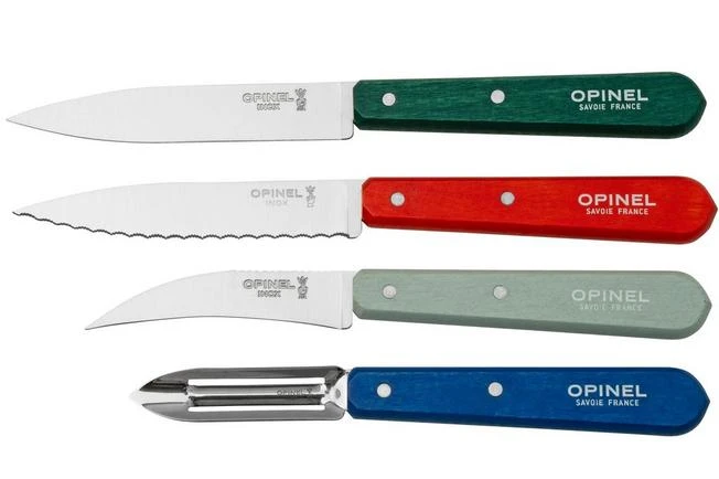 Opinel Les Essentiels Du Cuisinier 002576, 4-piece Peeling Knife Set 3 Opinel Les Essentiels Du Cuisinier 002576, 4-piece Peeling Knife Set